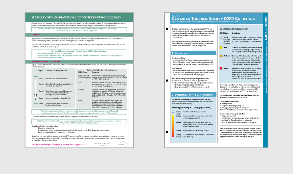 figure 1 & 2 Evidence-based design example: re-design of a scientific document.